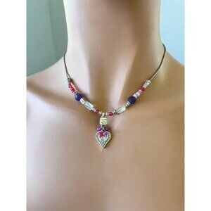 BRIGHTON Listen To Your Heart Melody Necklace with Tin silver plated